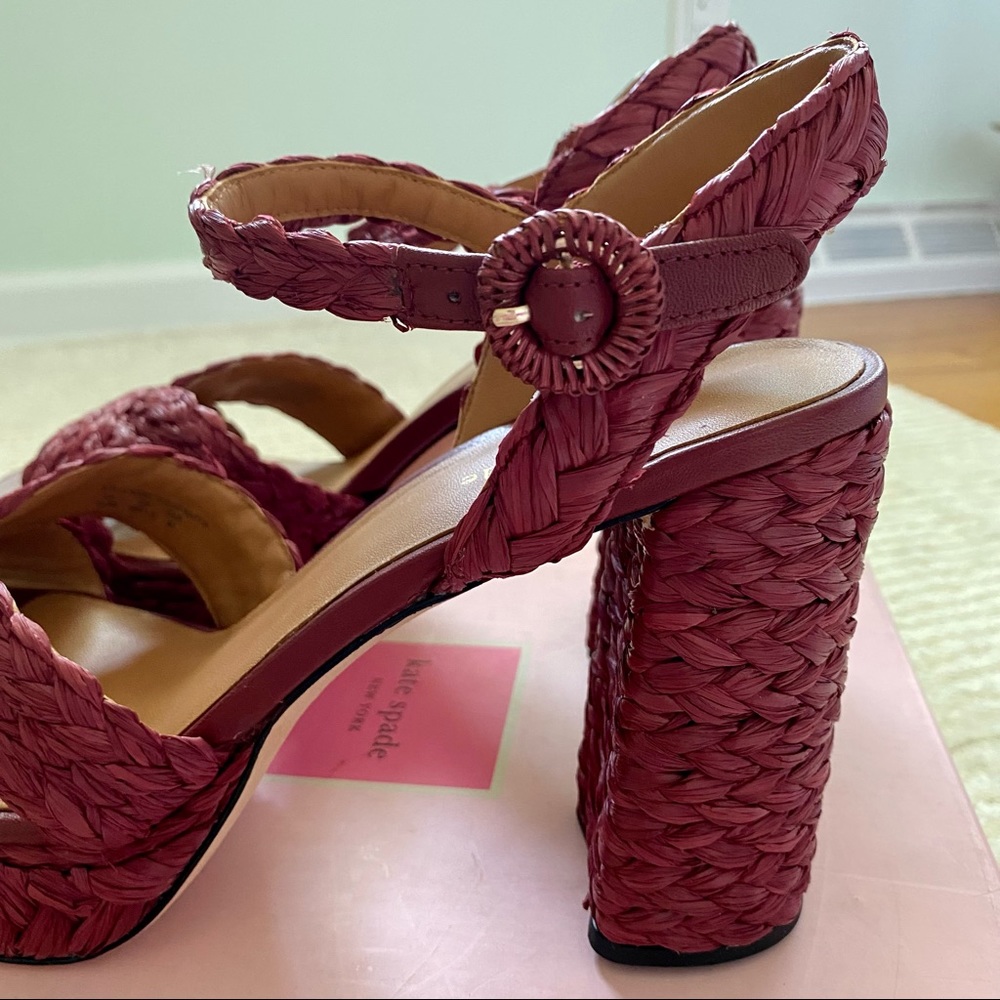 NWT Kate Spade Disco Raffia platform sandals - Picture 5 of 16